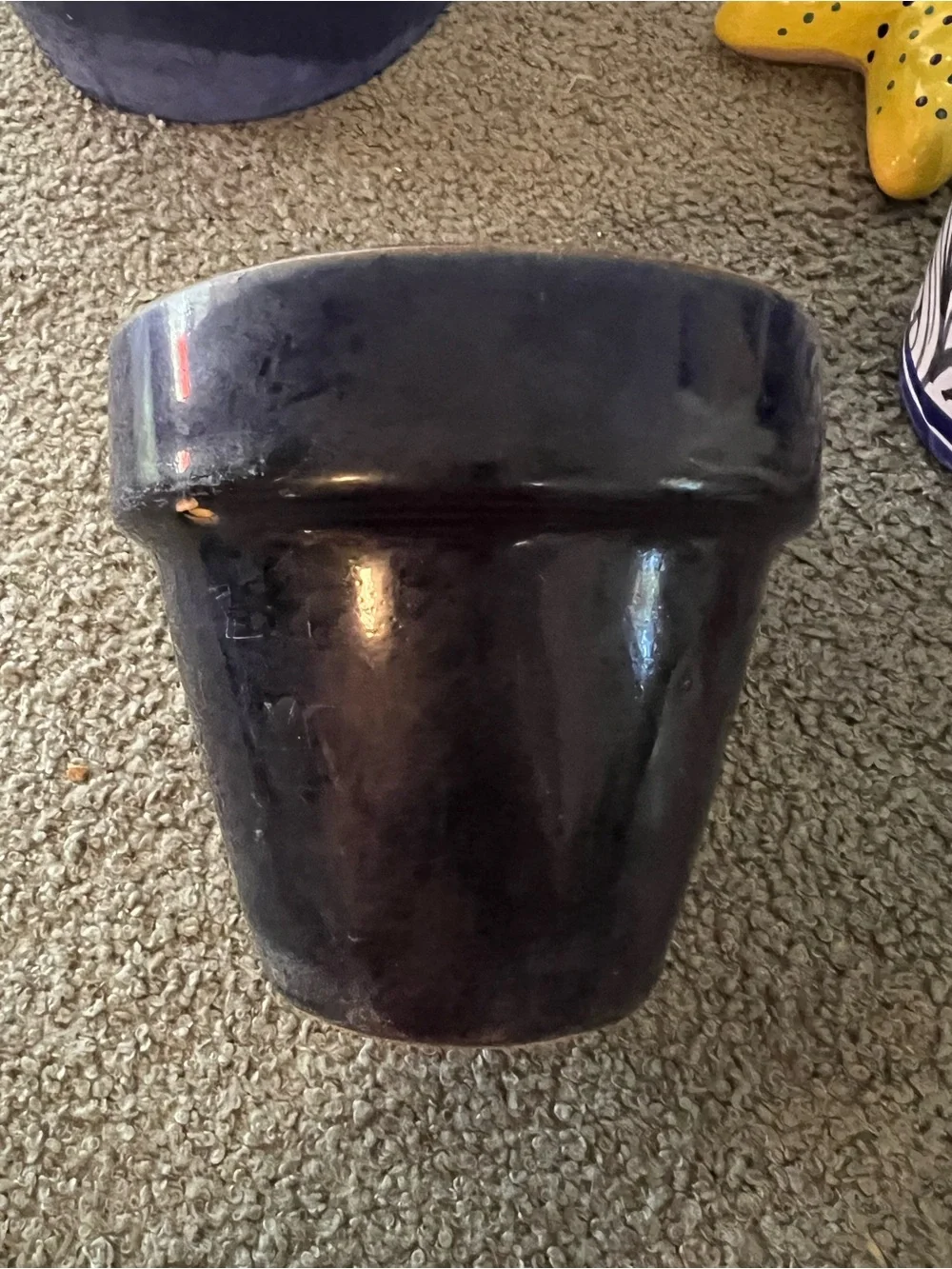 Vintage lot 4 Deep Purple planters and hand painted starfish No chips